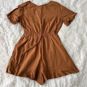 Rust Orange Short Sleeve Romper